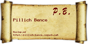 Pillich Bence névjegykártya